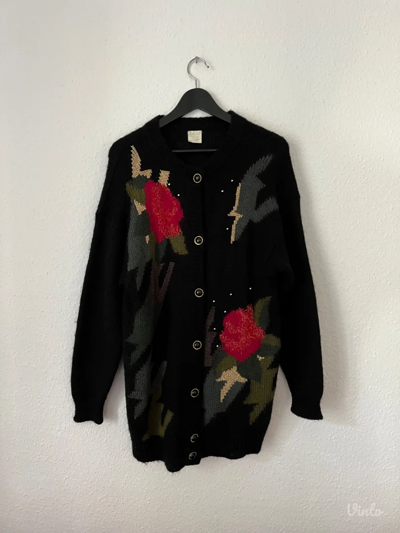 Vintage cvetni moher kardigan