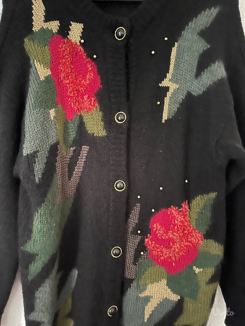 Vintage cvetni moher kardigan