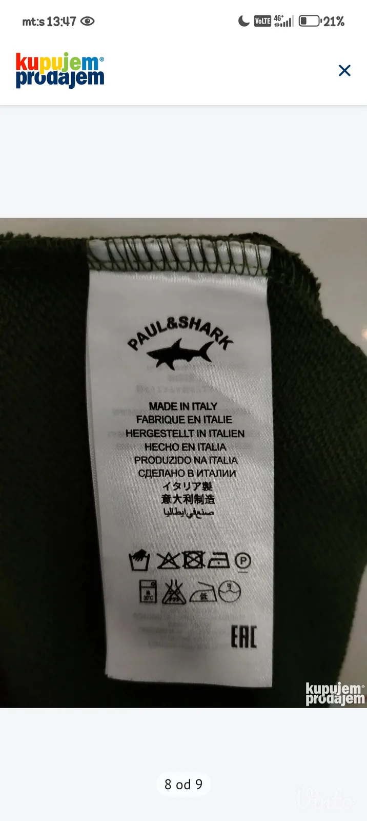 Paul&Shark šorc u M veličini-Novo.