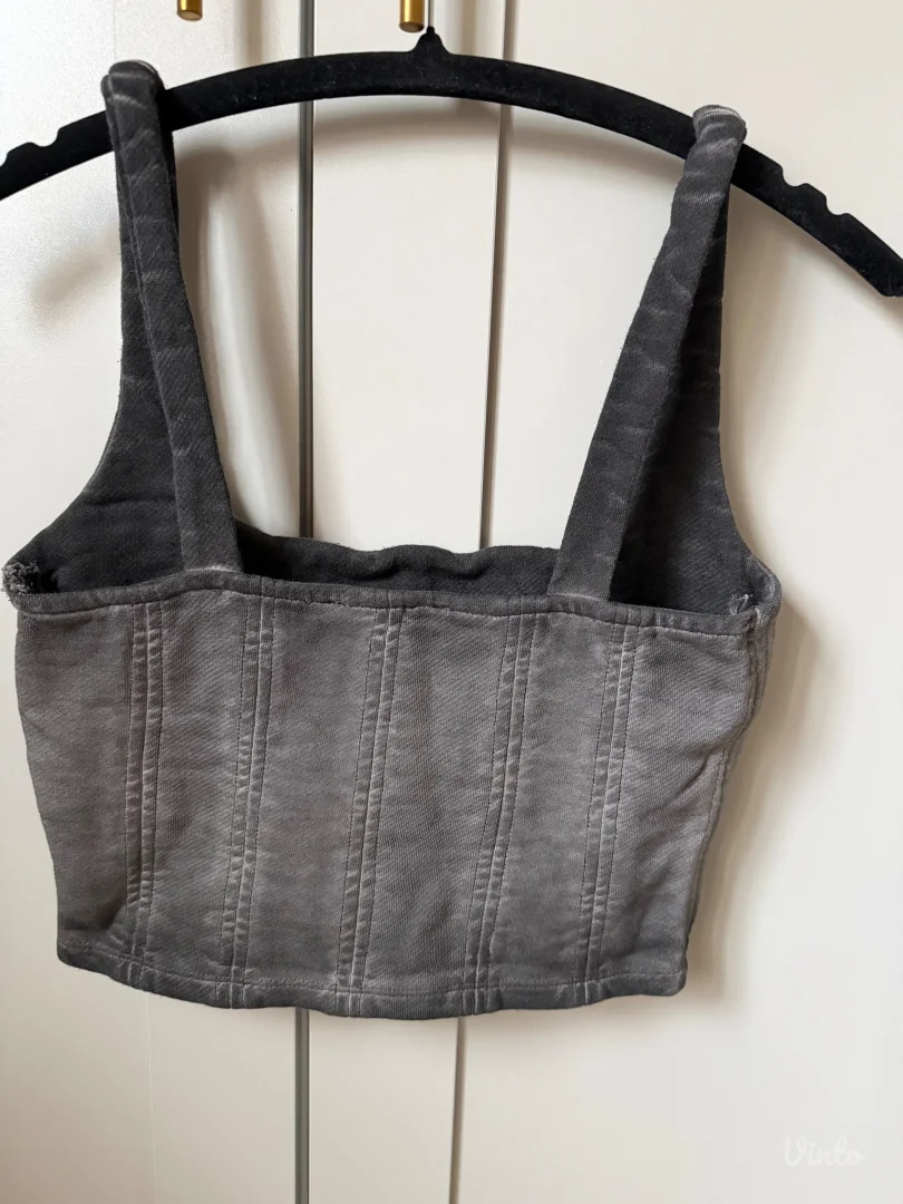 ZARA - sivi korset crop top – veličina M