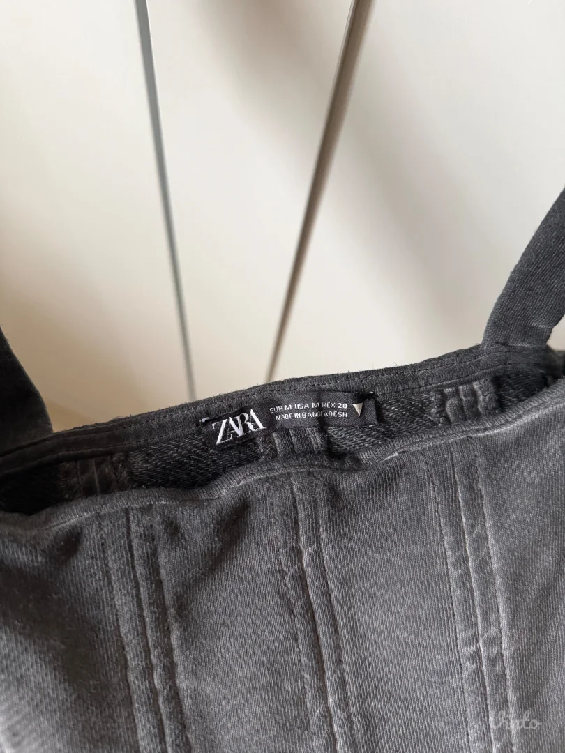 ZARA - sivi korset crop top – veličina M