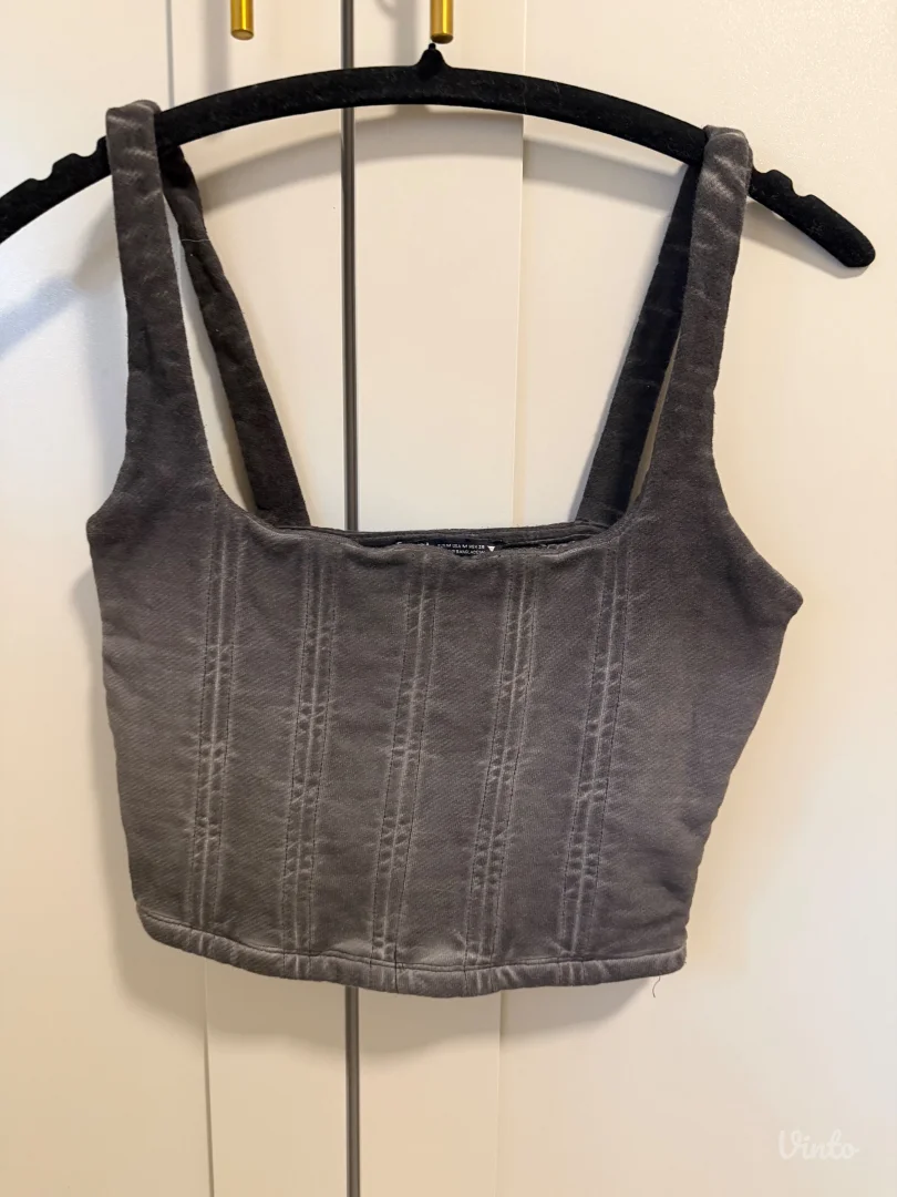 ZARA - sivi korset crop top – veličina M