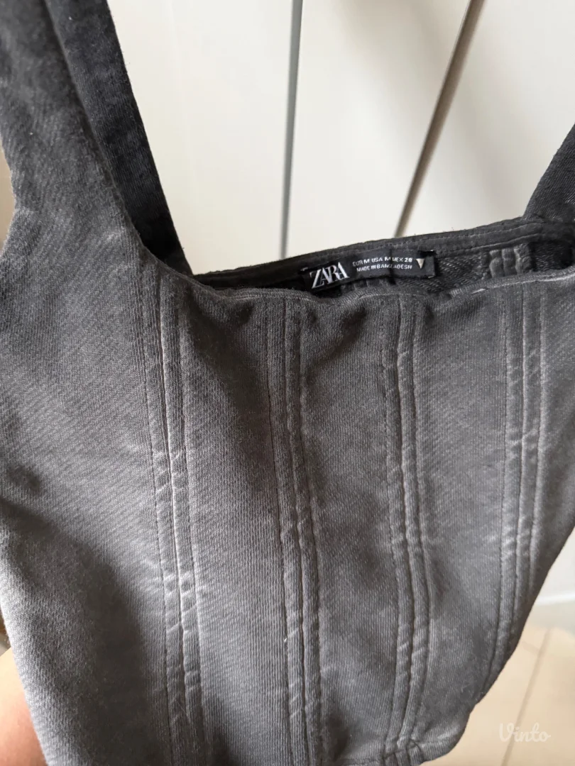 ZARA - sivi korset crop top – veličina M