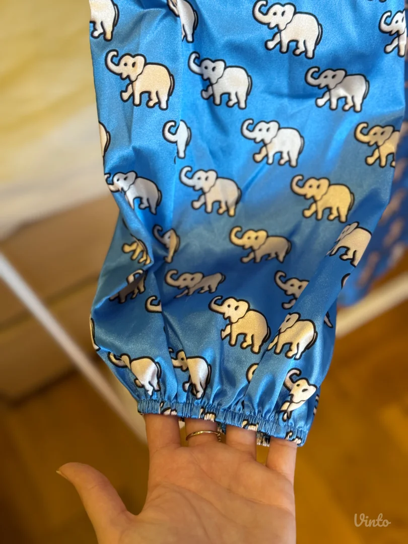 Plava svilena haljina