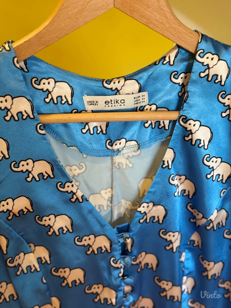 Plava svilena haljina