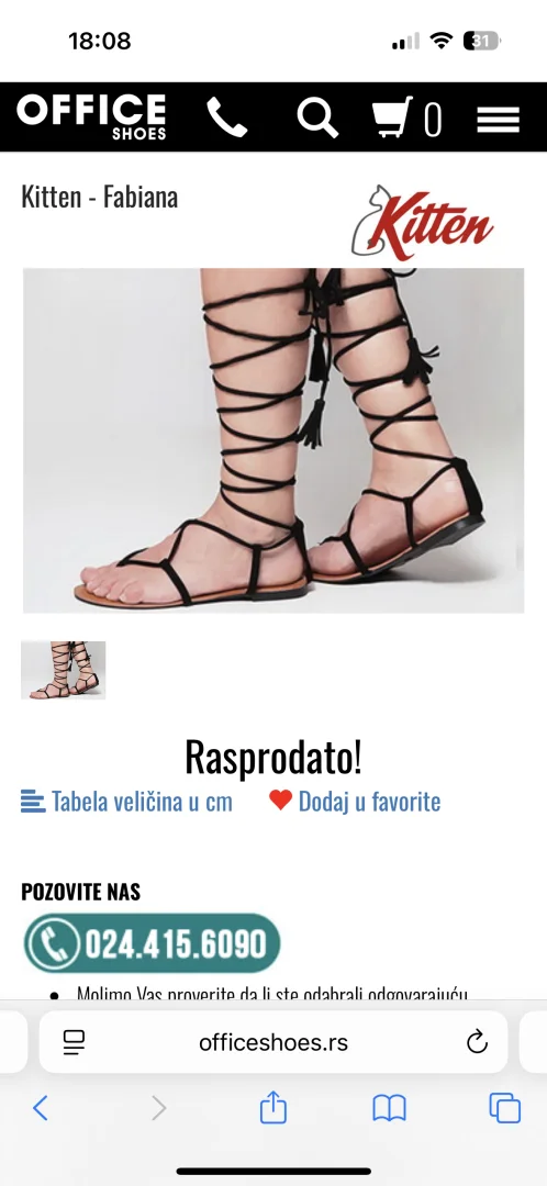 Kitten rimljanke/sandale br 38
