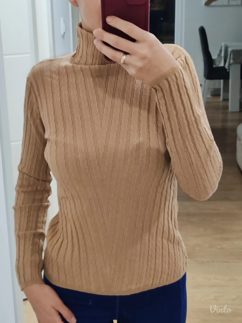 Braon/kamel rolka dzemper