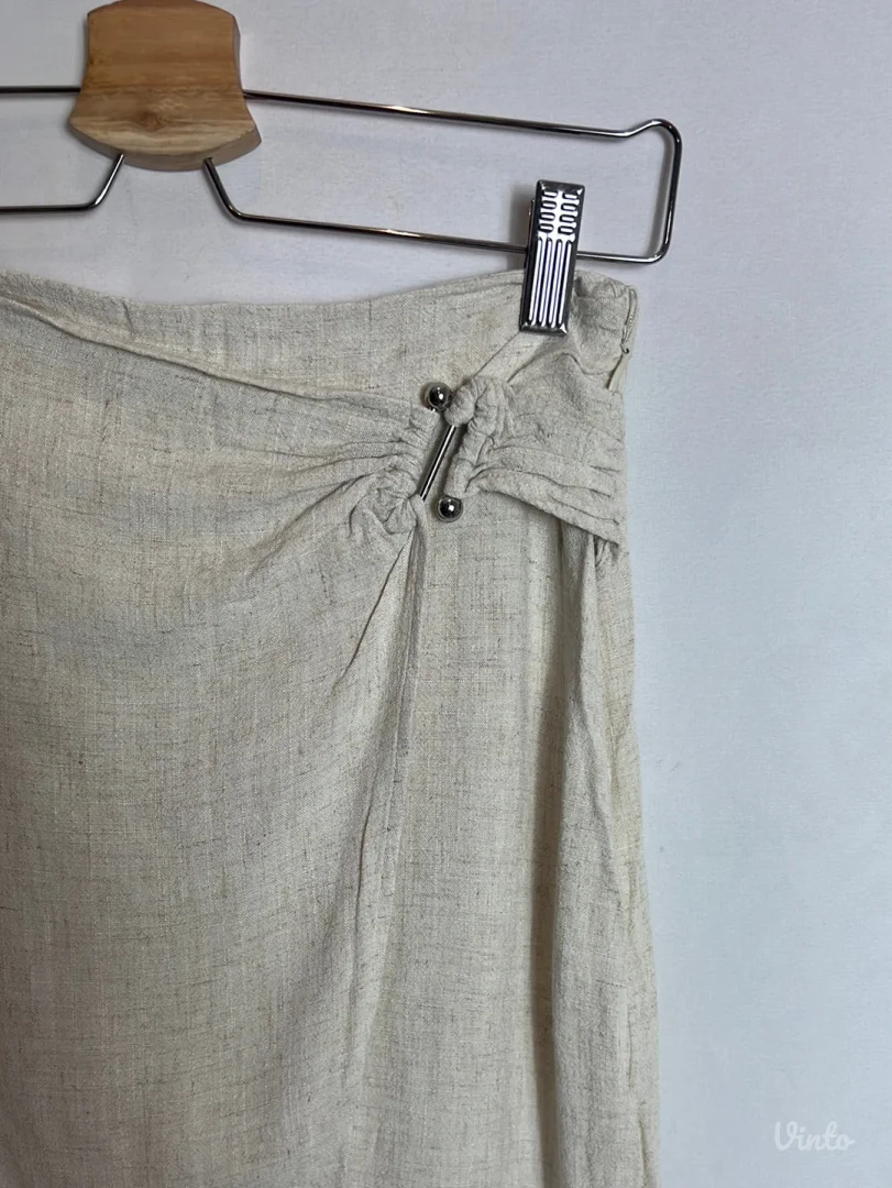 Lanena stradivarius midi suknja