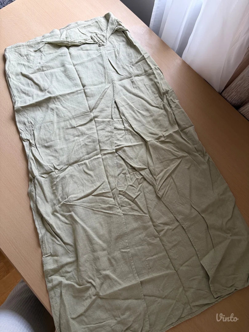 Lanena stradivarius midi suknja