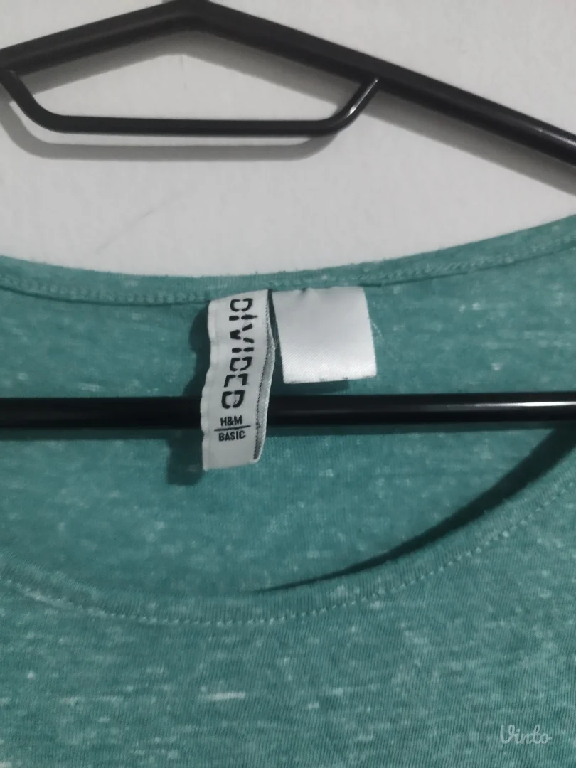 H&M tirkizna melirana majica dugih rukava - Divided Basic