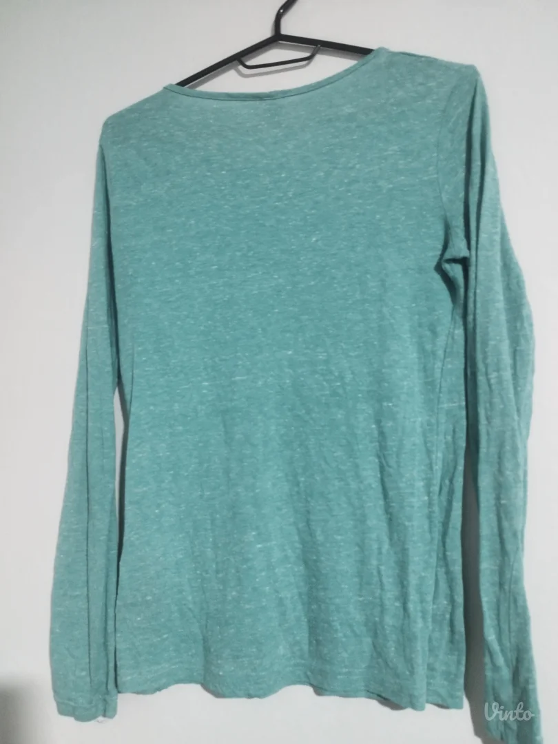 H&M tirkizna melirana majica dugih rukava - Divided Basic