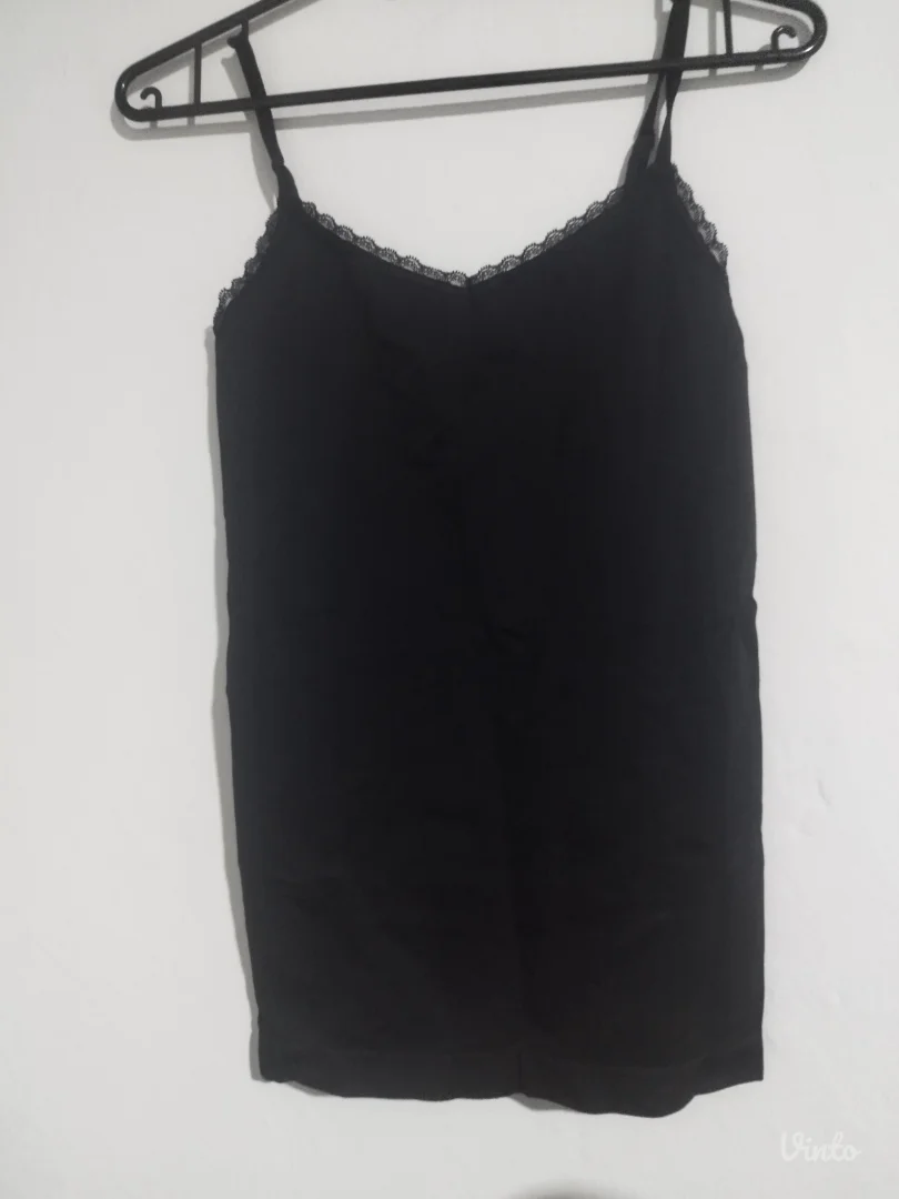 Crni bodi na bretele sa čipkom - Podesive bretele