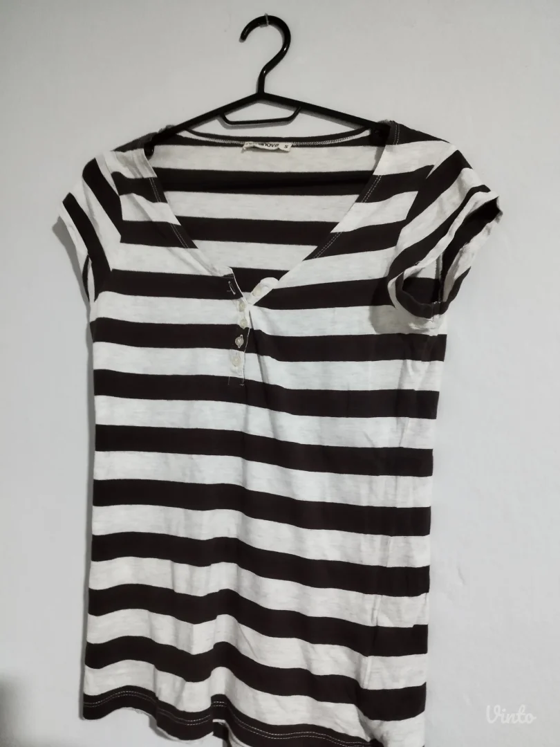 TERRANOVA Prugasta Majica (S) – Braon-Siva Kombinacija