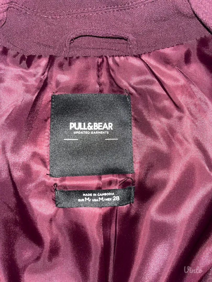 Pull&Bear oversize bordo sako- M velicina