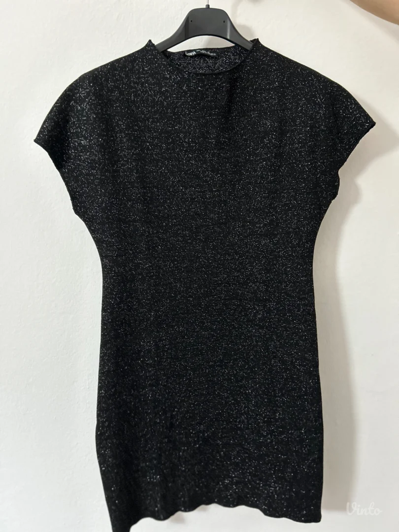 Zara trikotažna haljina sa šljokicama