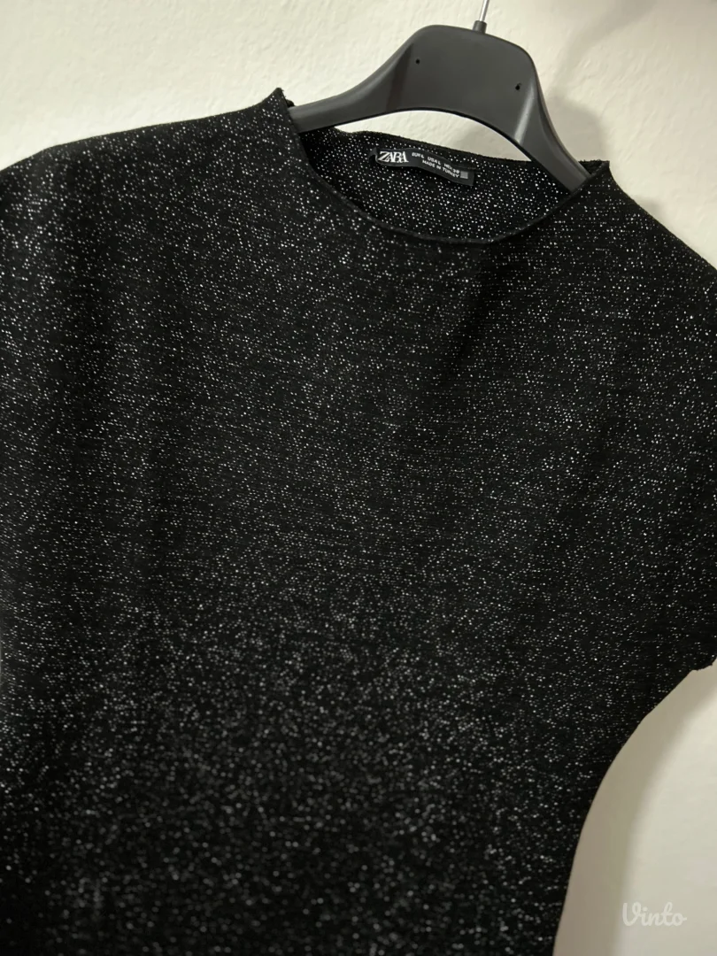 Zara trikotažna haljina sa šljokicama