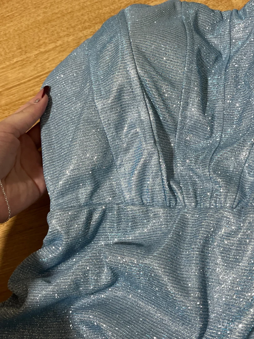 Šljokičavo plava korset haljina