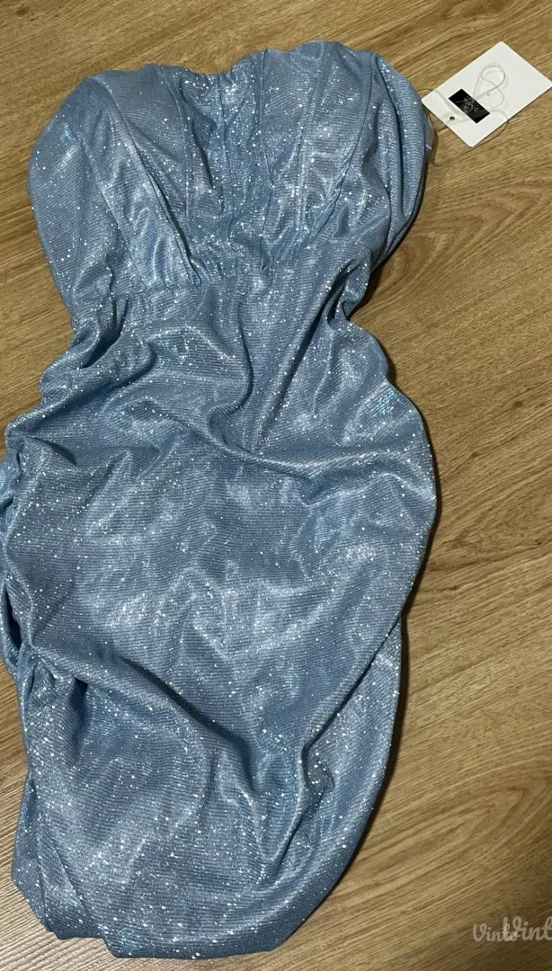 Šljokičavo plava korset haljina