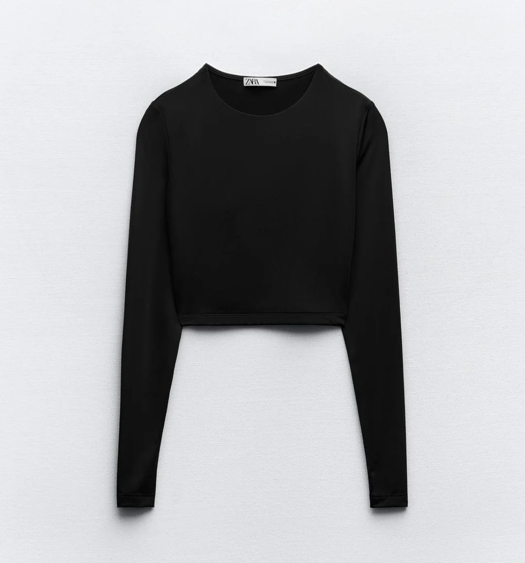 Zara crni crop od poliamida