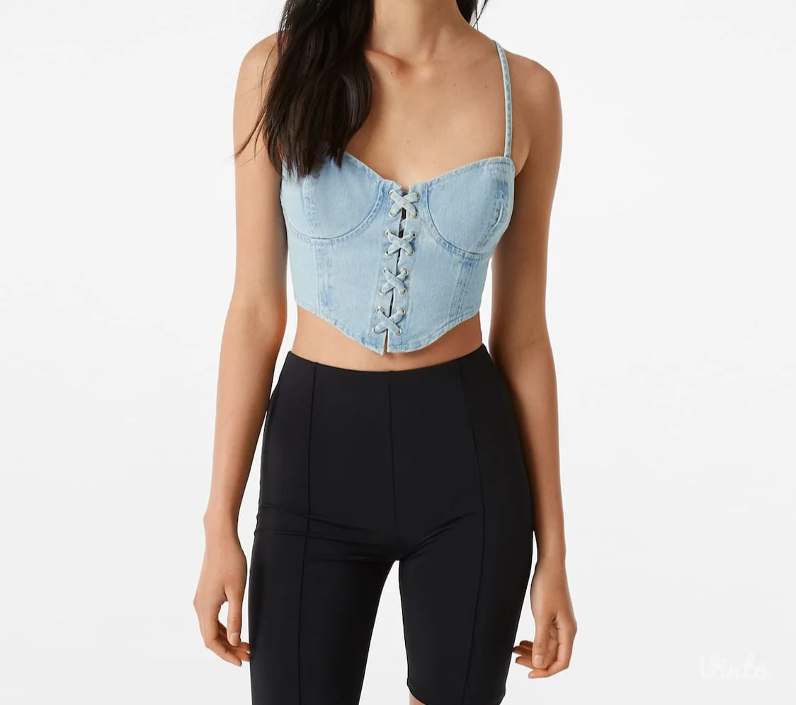 Bershka teksas korset top S / M