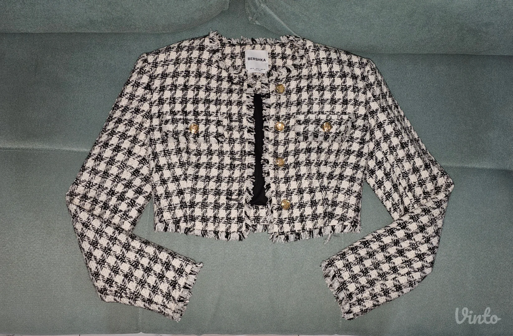 Bershka tweed crop sako / jaknica