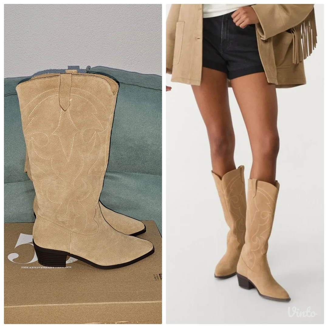 Stradivarius kožne kaubojke