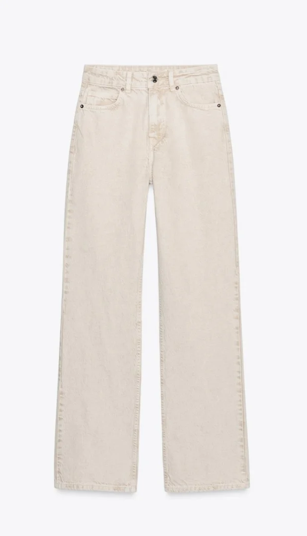 Zara bež farmerke ravnih nogavica