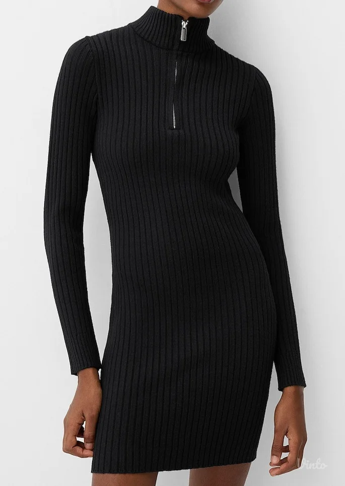 Bershka crna rol haljina