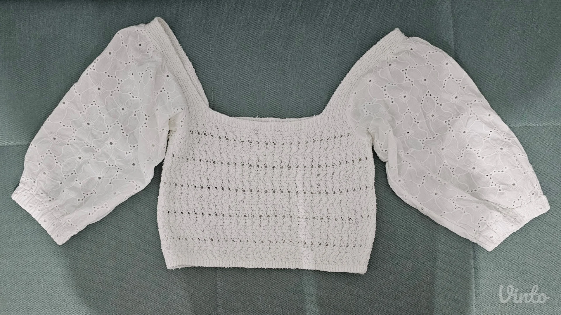 Zara embroidered crop top