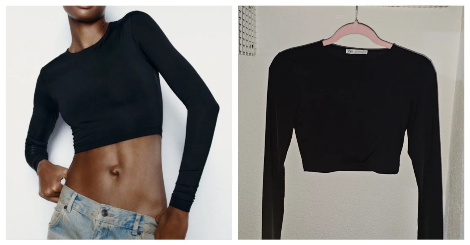 Zara crni crop od poliamida