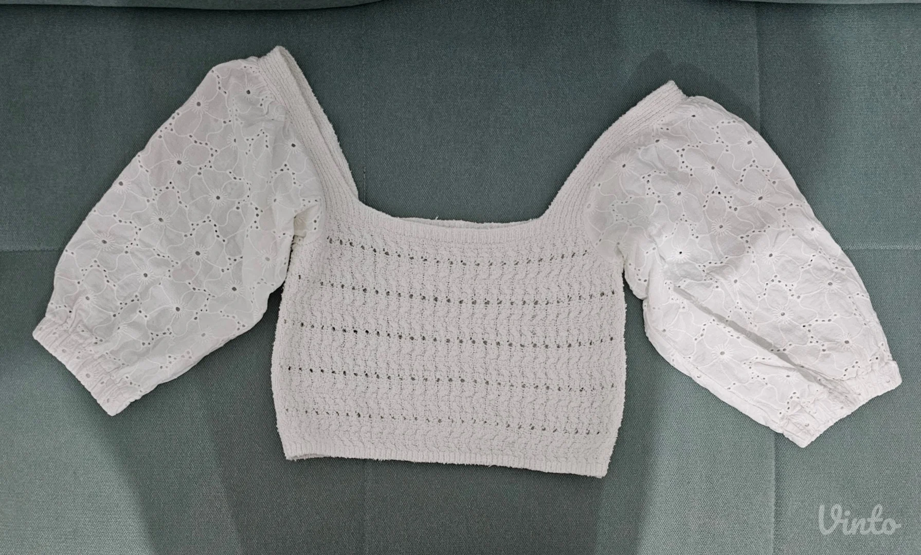 Zara embroidered crop top