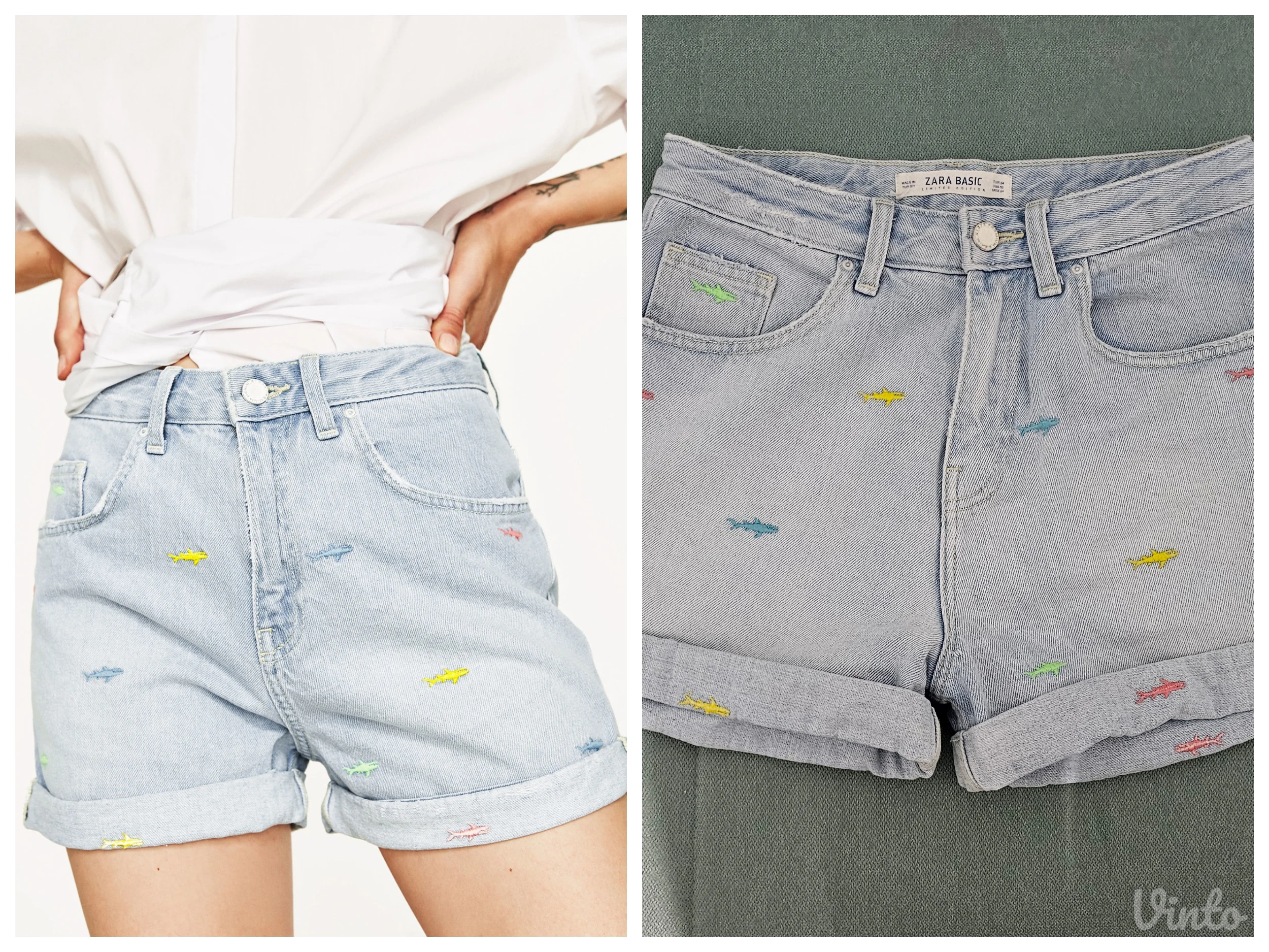 Zara high waist teksas šorts