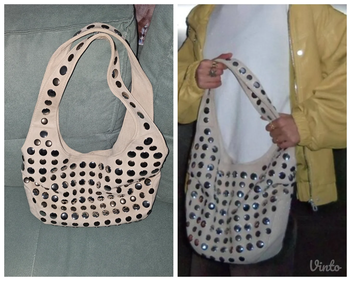 Bershka beige hobo torba