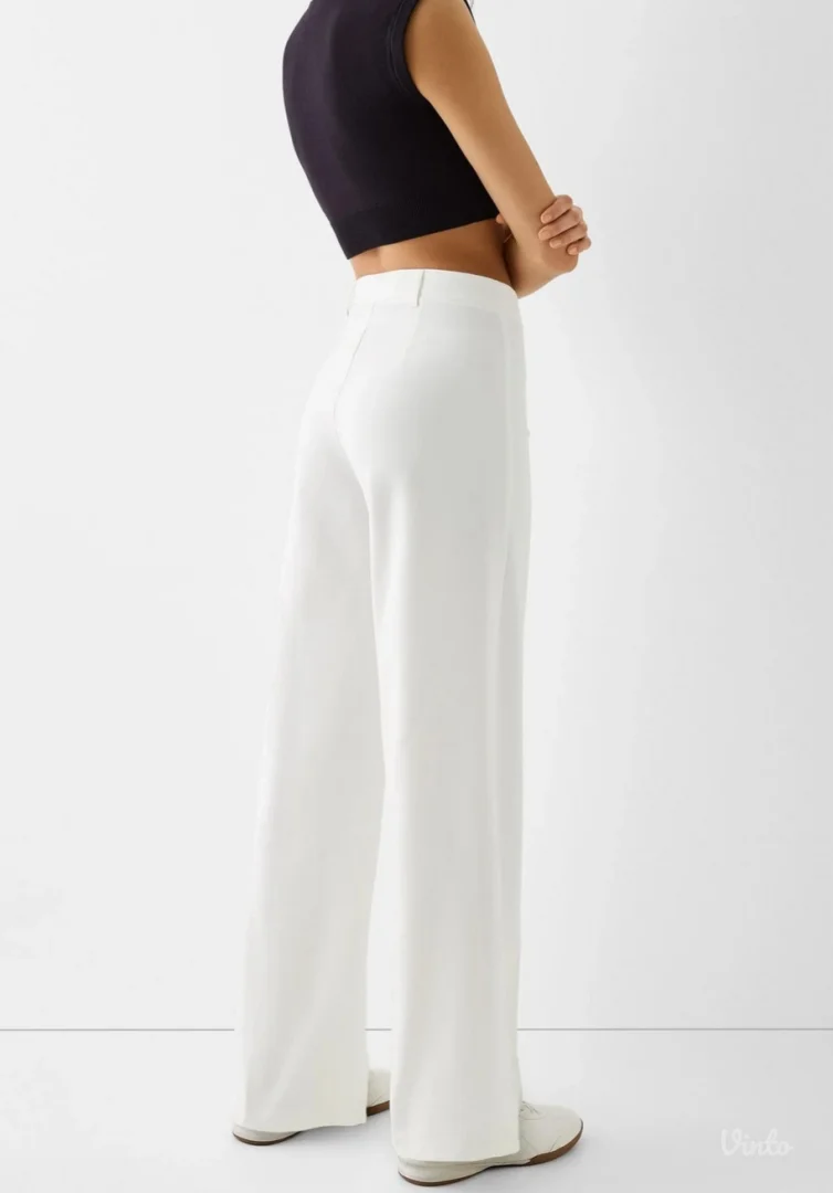 Bershka wide leg bele pantalone