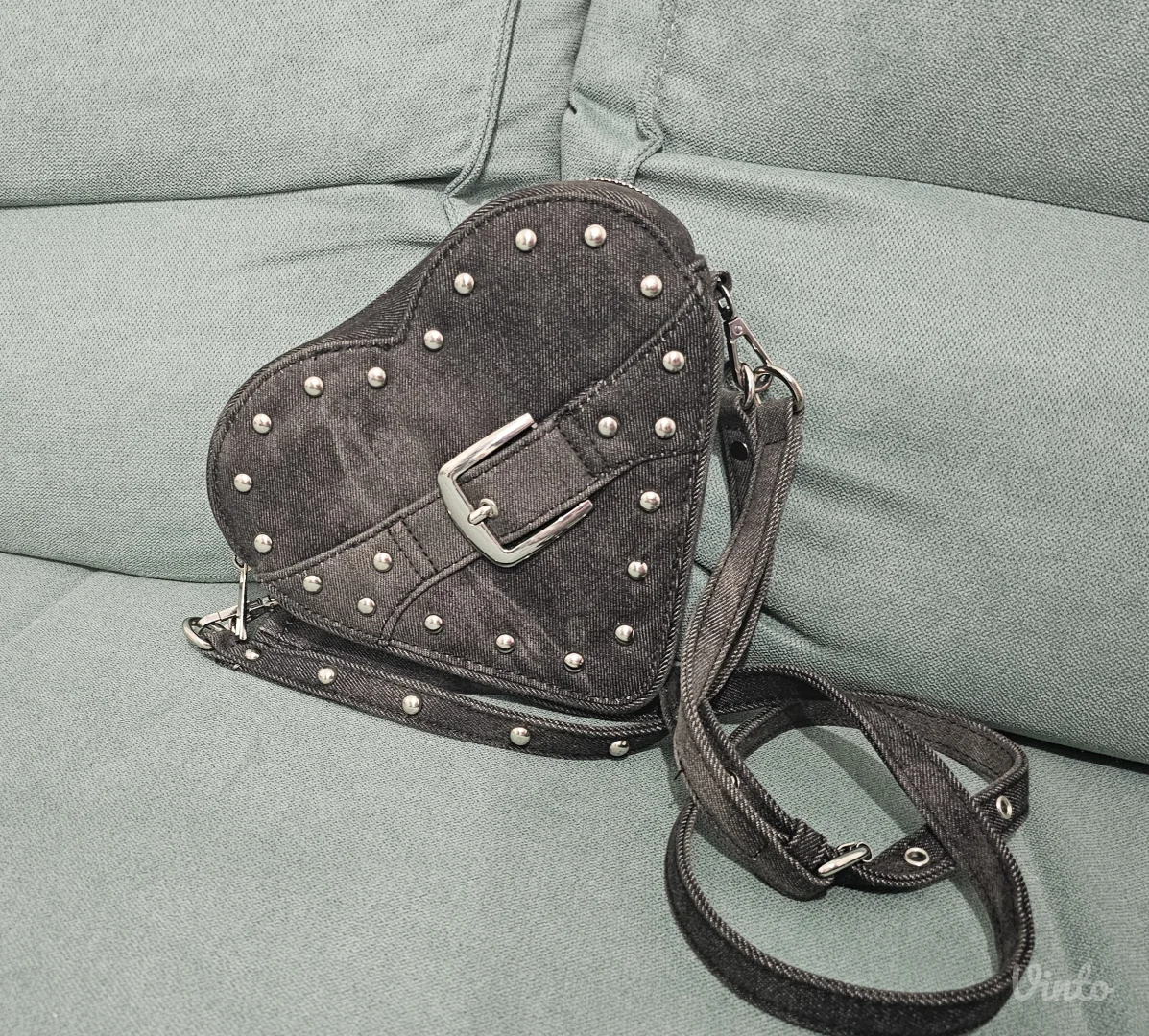 Bershka denim srce torbica