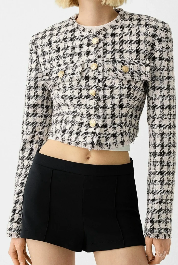 Bershka tweed crop sako / jaknica