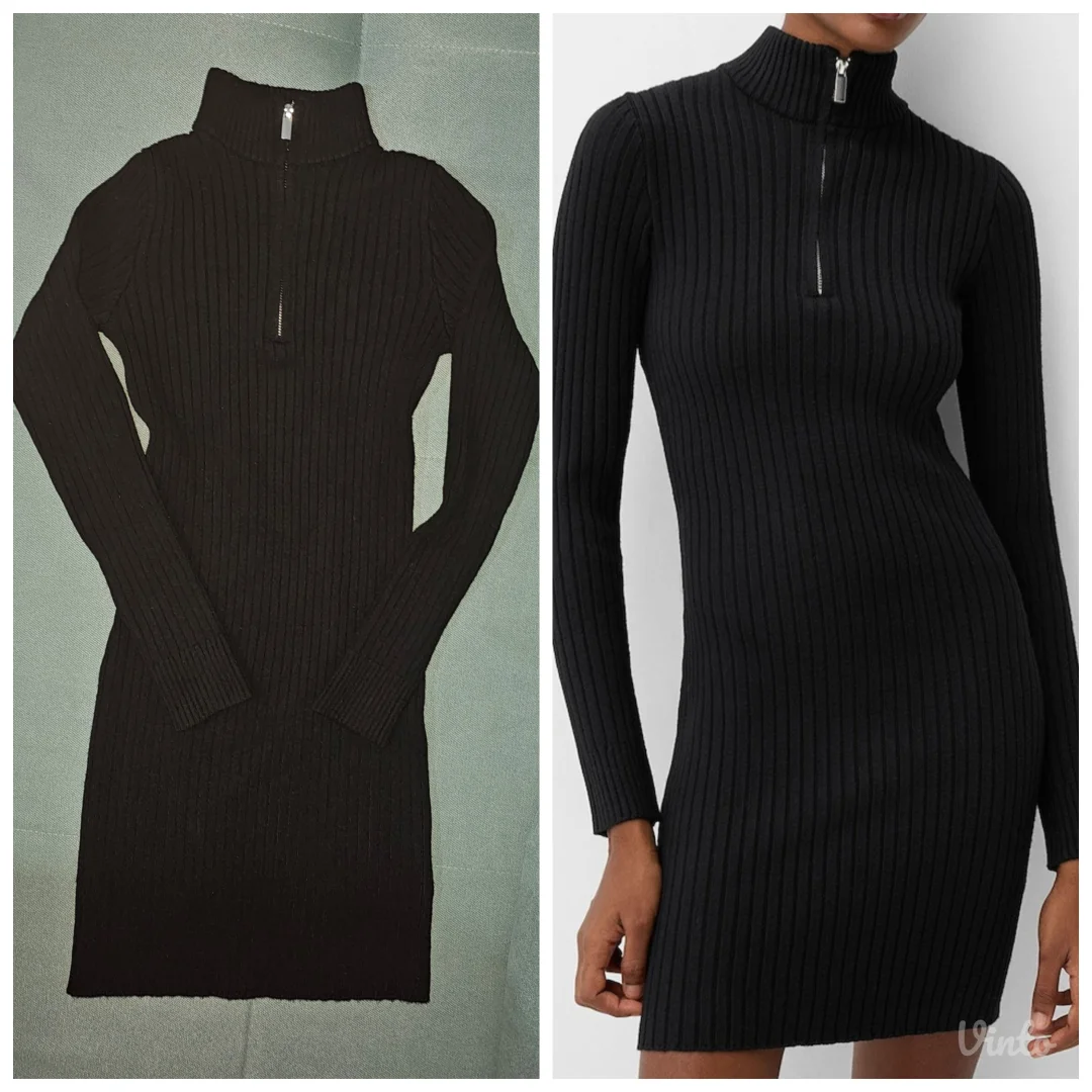 Bershka crna rol haljina