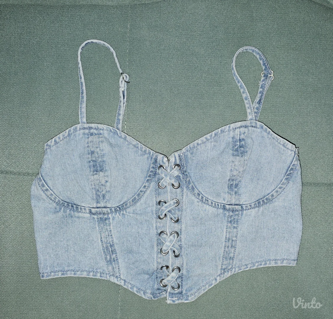 Bershka teksas korset top S / M