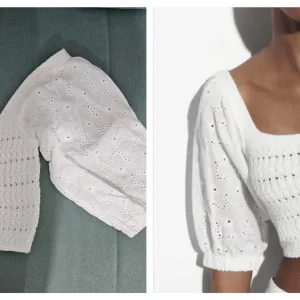 Zara embroidered crop top