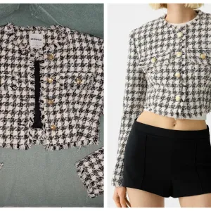 Bershka tweed crop sako / jaknica