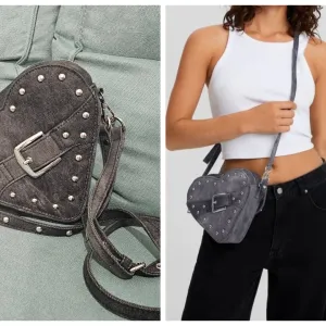 Bershka denim srce torbica