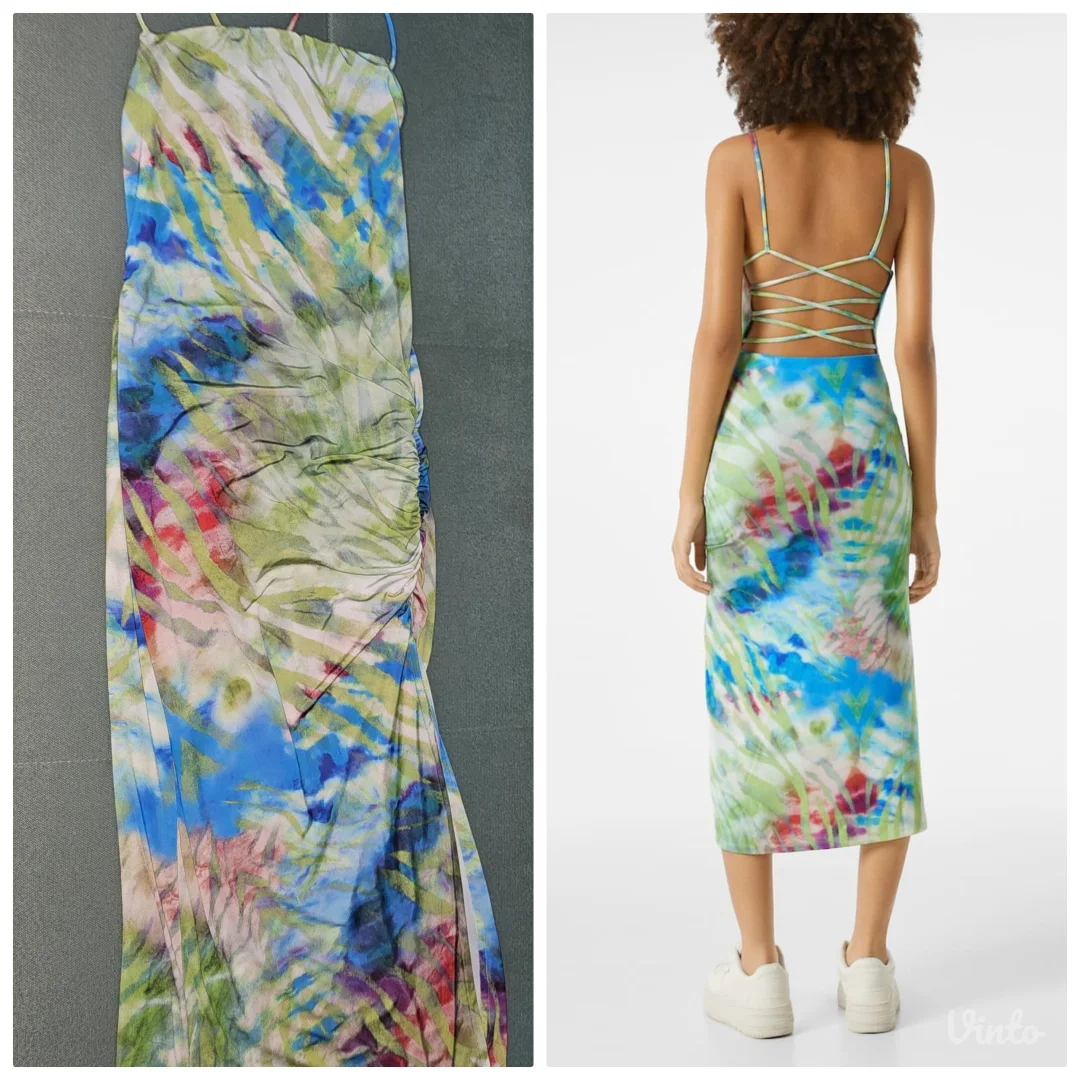 Bershka šarena midi haljina