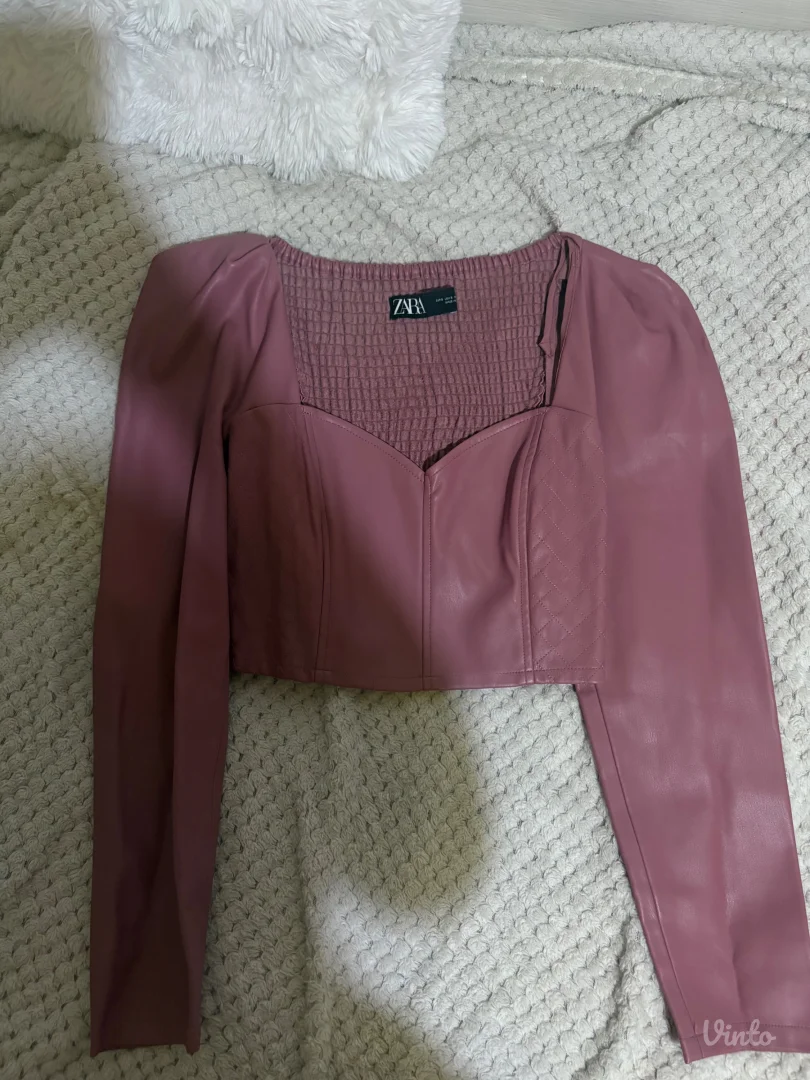 Zara roze kozni top