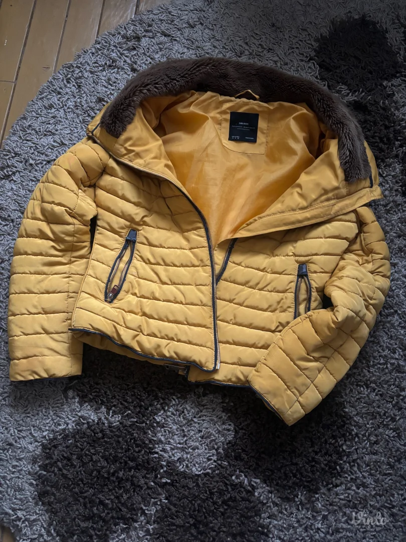 Zara žuta jakna sa krznom