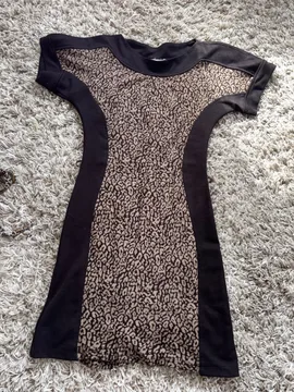Animal print strukirana haljina
