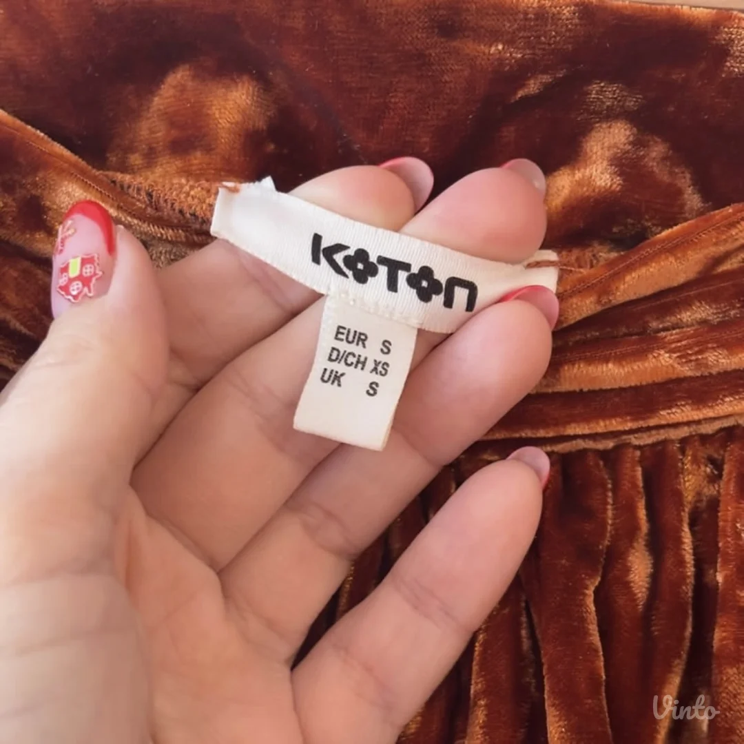 Koton plisana narandzasta midi suknja