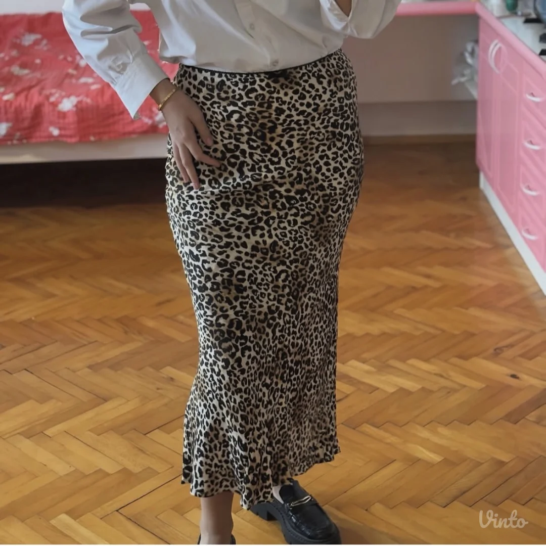 Bershka leopard midi suknja