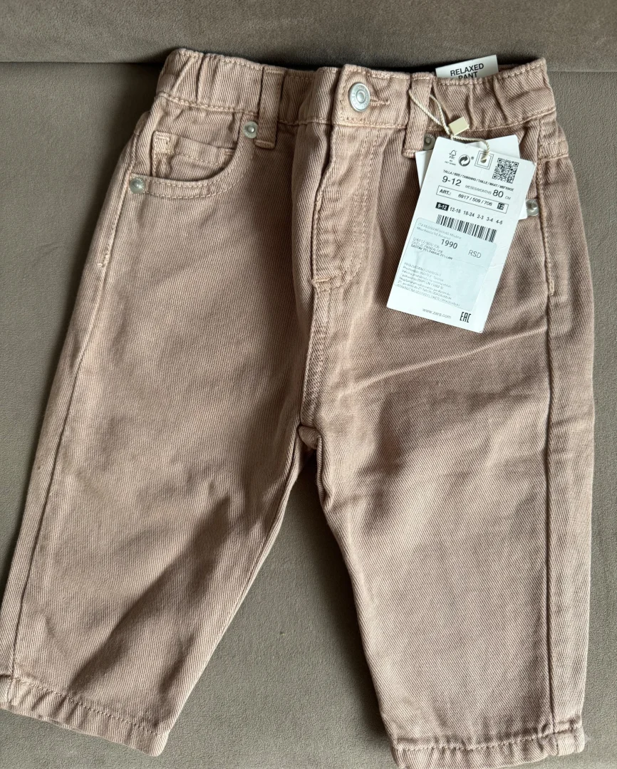 Zara bež/krem pantalonice za bebe *NOVO*