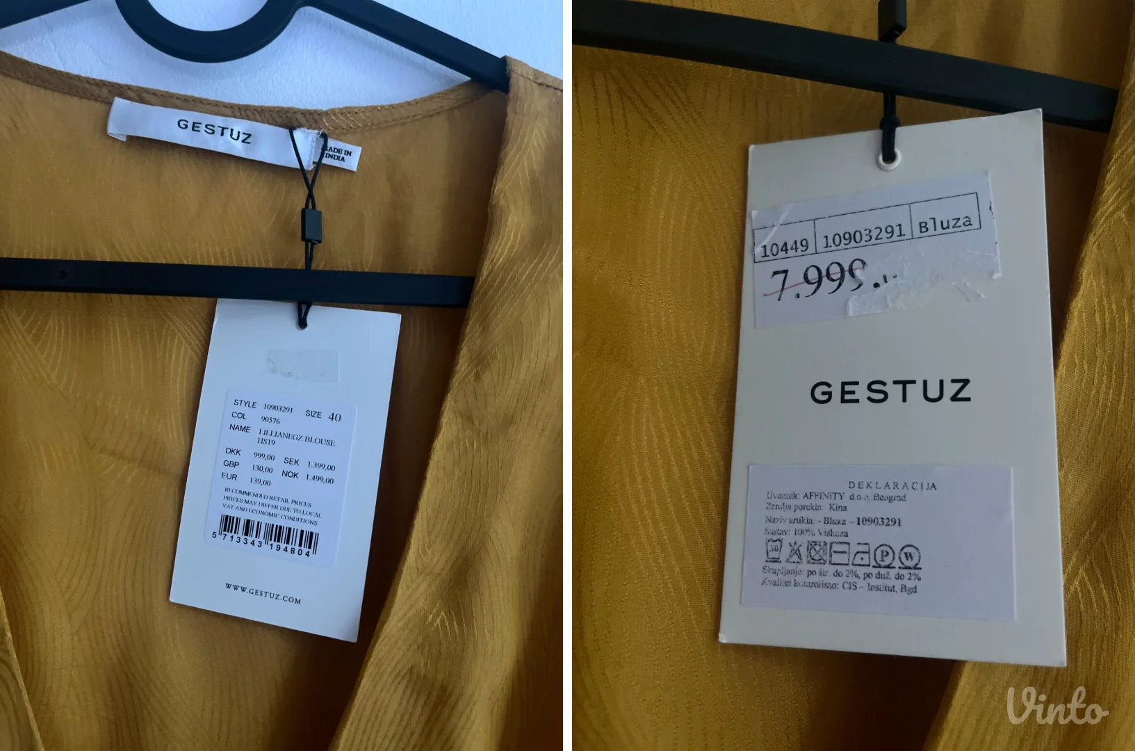 Žuta bluza vel.40, viskoza