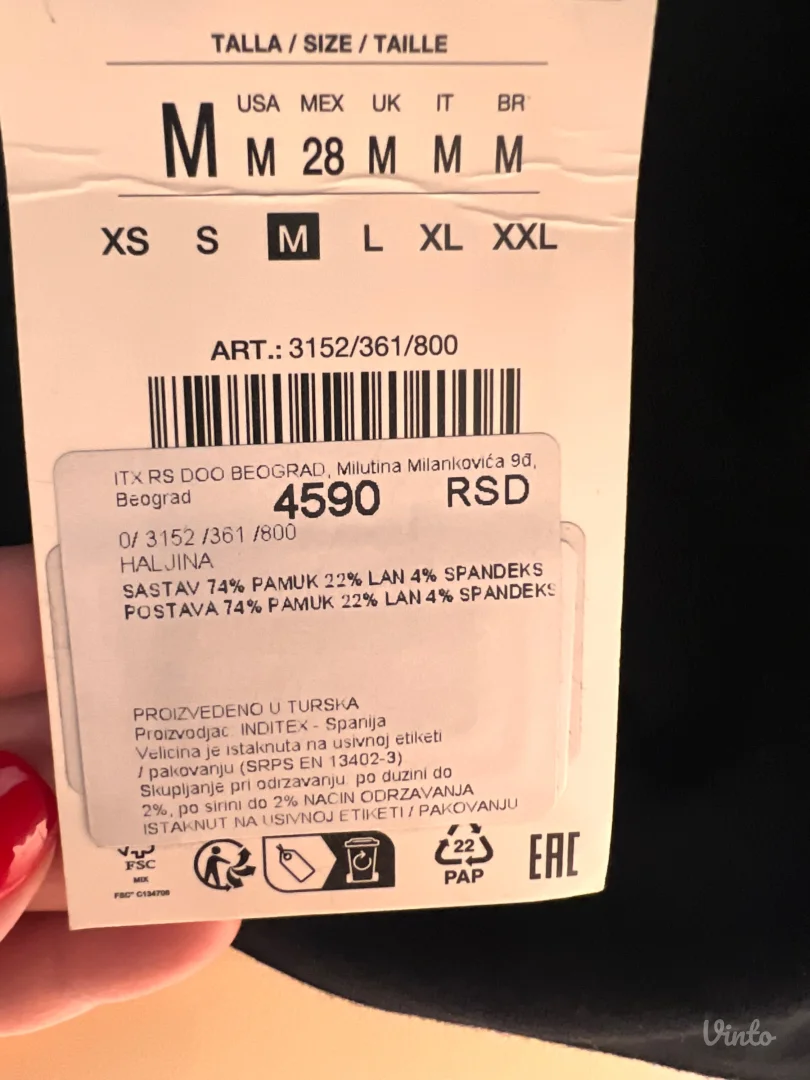 Zara crna duga haljina